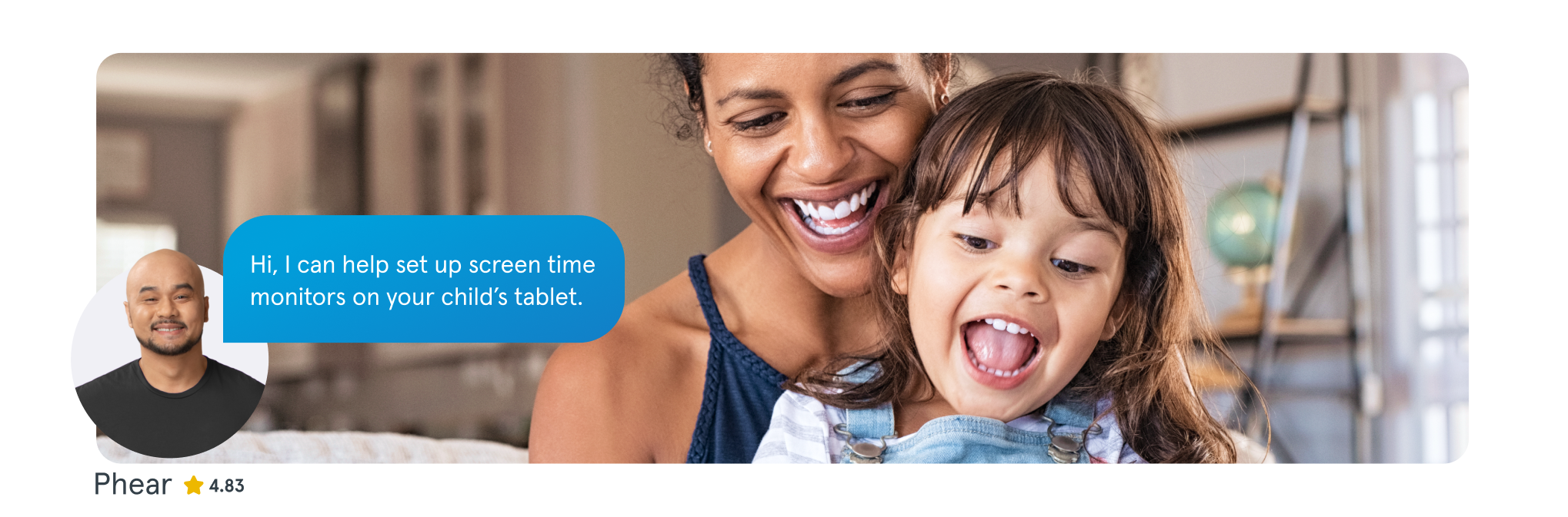 Mom and daughter using tablet